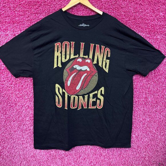 The Rolling Stones Hot Lips Logo Rock n Roll Band Tee 2XL - Picture 1 of 4